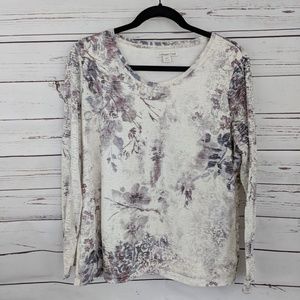 Coldwater Creek burnout long sleeve top